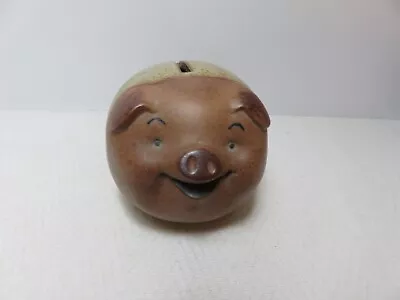Vintage Gempo UCTCI Japan Redware Happy Pig Small Coin Bank • $10.86