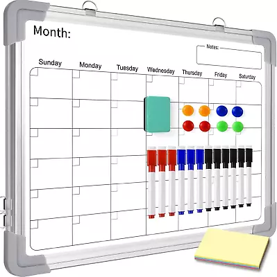 Dry Erase Calendar Whiteboard Small Magnetic Monthly White Board For Wall 16   • $19.99