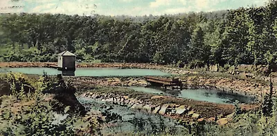 C1910 Mendham NJ Reservoir Borough Water Works Bird Eye View Vintage Postcard • $30.60