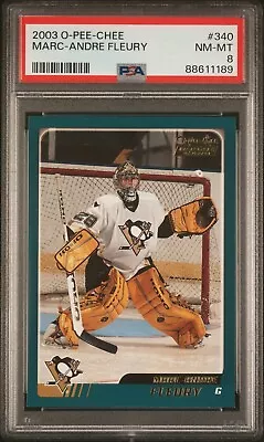PSA 8 MARC ANDRE FLEURY 2003/04 OPC O-Pee-Chee ROOKIE CARD Redemption FHOF! • $79.95