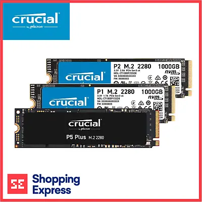 $42 • Buy Crucial 1TB 2TB 500GB 250GB P5+ P5 P2 P3 BX500 MX500 Series M.2 SSD Drives