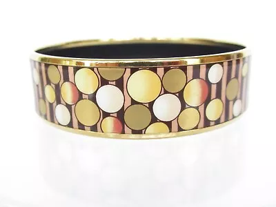 Vintage Michaela Frey Enamel Bubbles Gold Bangle Bracelet • $145