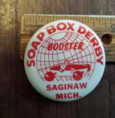 Vintage Soap Box Derby Booster Pin - Saginaw Michigan • $8