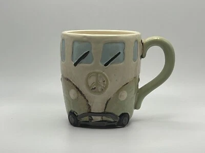 $19.99 • Buy VW Volkswagen Green Camper Bus Van Mug Cup Peace Hippie