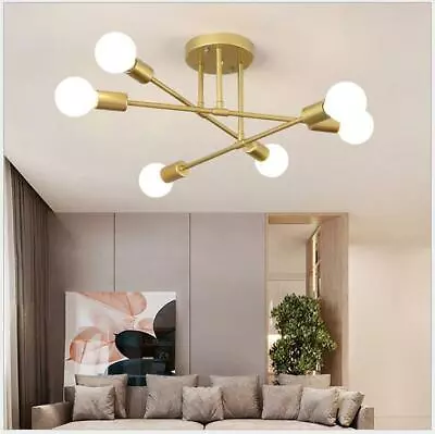 Modern Brass 6 Heads LED Chandelier Pendant Lighting Creative Ceiling Lights • $48.34