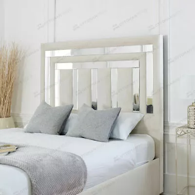 £999.95 • Buy Mirrored Ottoman Bed Upholstered Gas Lift Storage Bed Frame Base With Headboard