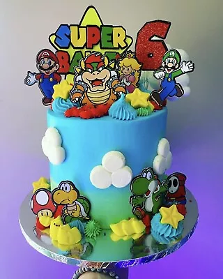 Super Mario Themed Birthday Cake Topper • £10.95