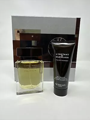 L'INSTANT DE GUERLAIN POUR HOMME SET 2.5 Oz EdT & 3.4 Oz  Shower Gel *read Des* • $95