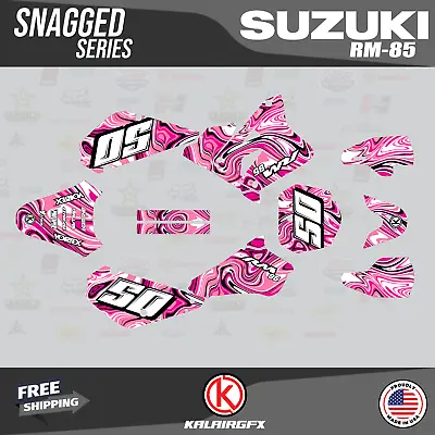 $49.99 • Buy Graphics Kit For Suzuki RM85 (2001-2023) RM 85 Snagged Series - Pink