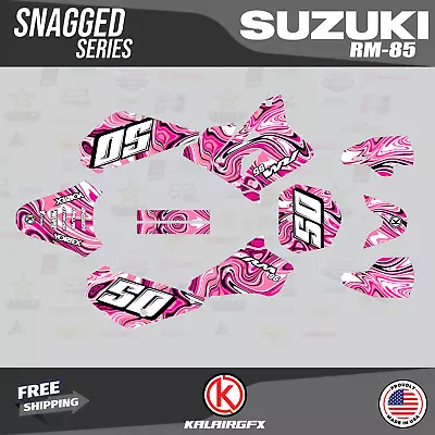 Graphics Kit For Suzuki RM85 (2001-2023) RM 85 Snagged Series - Pink • $54.99