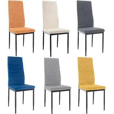 Dining Chairs Set Of 4/6 High Back Padded Seat Home Kitchen Dining Room Chair • £89.99