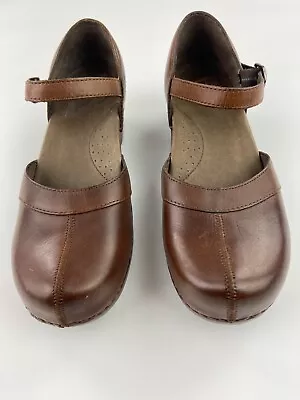 NWOB Dansko Brown Mary Jane Leather Clog Shoes Size Women's 40/9.5-10  • $55