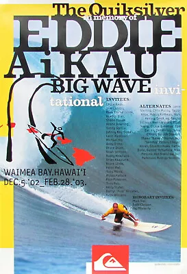 2002 Mint Original Eddie Aikau Waimea Hawaii Big Wave Surfing Contest Poster • $95