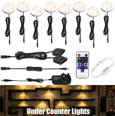 Under Counter Lights Kitchen With Remote，LED Puck Light For Cabinets 8 Pack • £46.57