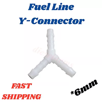 Y-Connector Fits 1/4  6mm - Motorcycle Fuel Line Fitting Splitter Hose Combiner • $7.99