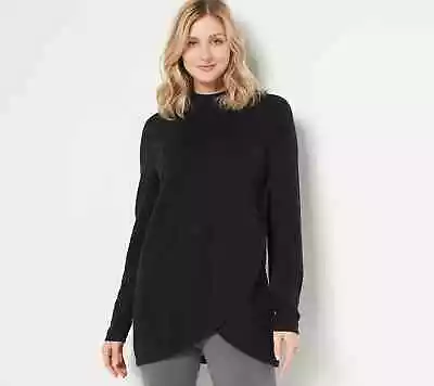 Studio Park  Jayne Brown  Crossover Tunic Sweater XL  BLACK • $19.99