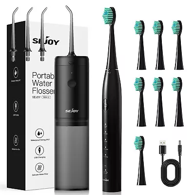 Sonic Electric Toothbrush Water Dental Flosser Cordless For Teeth Rechargeable • $35.59