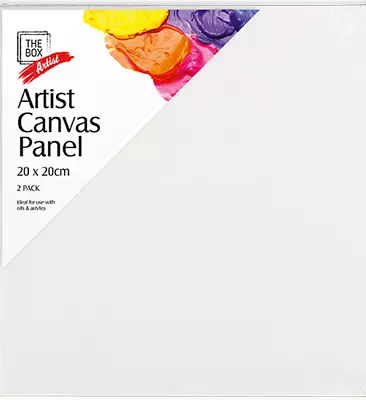 2 Pack  Artist Canvas Panel Board Art Painting For Acrylic & Oil 20cm X 20cm • £3.25