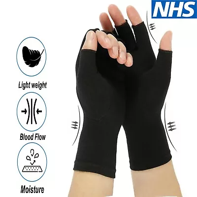 Hand Support Anti Arthritis Compression Fingerless Gloves For Joints Pain Relief • £5.25