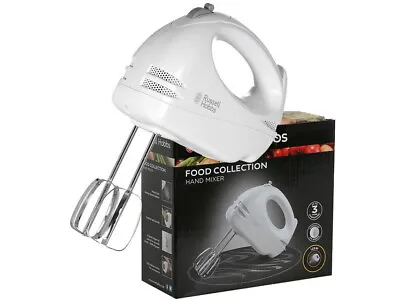 Russell Hobbs Electric Hand Mixer 125W Whisk 6 Speed Food Collection White 14451 • £15.99