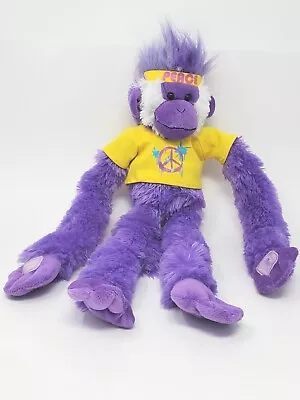 Novelty Inc Mohawk Monkey 18  Purple Peace Stuffed Plush With Shirt & Headband • $19.99