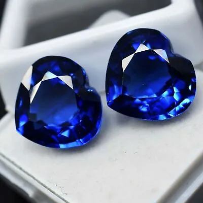20 Ct NATURAL Tanzanite Loose Gemstone Certified Blue Heart Shape Pair • £17.35