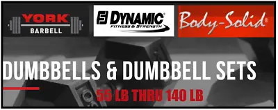 * PROFESSIONAL/COMMERCIAL/GYM GRADE * 50 Lb  - 130 Lb Rubber Hex Dumbbells • $504