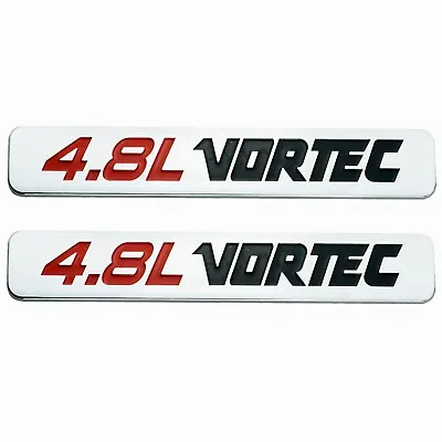 2X 4.8L VORTEC Sticker Decals Emblem 3D Nameplate Chrome • $15.99