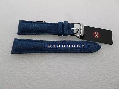 Genuine Michele 20 Mm Denim Blue Watch Band Strap NEW • $17.86