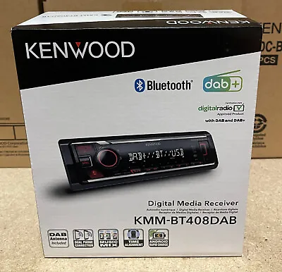 Kenwood Car Stereo USB Mechless Media Player Bluetooth DAB Radio KMM-BT408DAB • £127.99