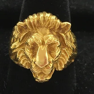 $1399.99 • Buy Solid 18K Yellow Gold Lion Head Men’s Ring 12.4gr. Size 9