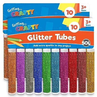 20 Glitter Tubes Assorted Colours Shaker Sparkle Pots Art Craft Kids Card Making • £3.99