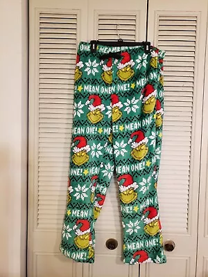 Dr Seuss The Grinch Mean One Mens Pajama Pants Bottoms Size Large Plush NWT! • $24.99