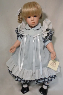 $295 • Buy Hildegard Gunzel Doll LeeAnn Blond Human Hair Wig Handblown Blue Eyes