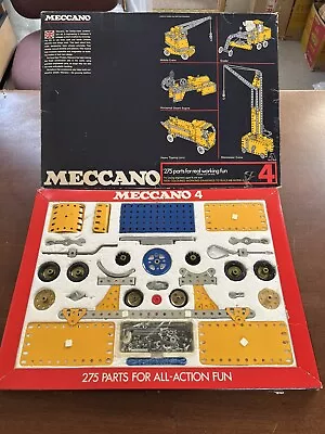 Vintage Meccano Set 4 From 1975 100% Complete In Original Box With Manuals • £57.50