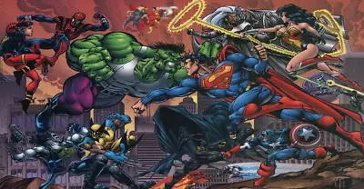 DC VS MARVEL Poster Dan Jurgens Joe Rubinstein 27x40 In Vintage 1995 New Sealed • $125