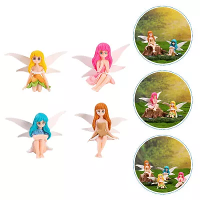 4Pcs Miniature Fairy Figurines For Valentine's Day Wedding Decoration • £9.78