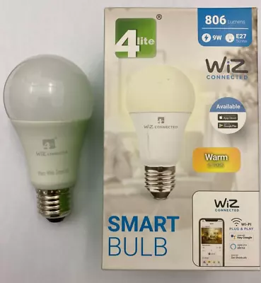 Bargain Smart Bulb Wifi Alexa Google 9w = 60w LED E27 ES Edison Warm White • £4.95