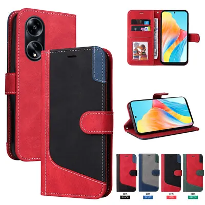 Splice Wallet Leather Flip Case Cover For Oppo A17 A79 A78 A96 A57 A98 A58 A38 • $14.51