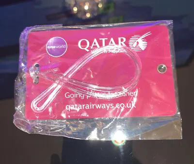 Qatar Airways Economy Class Baggage Luggage Tag With Strap One World Sealed • £5
