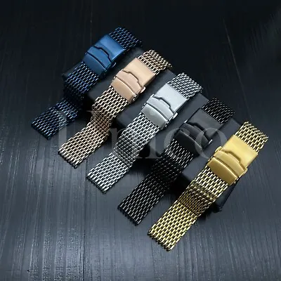 18/20/22/24mm Bracelet Stainless Steel Shark Mesh Watch Band Wrist Strap US • $15.95