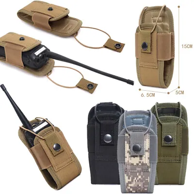 Tactical Molle Radio Holder Walkie Talkie Pouch Case Belt Holster Bag Hunting • $7.98