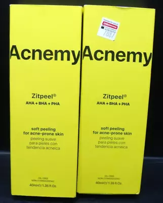 2 Pk Acnemy Zitpeel Soft Peeling For Acne-Prone Skin 40 Ml Ea New & Unused • $30.95