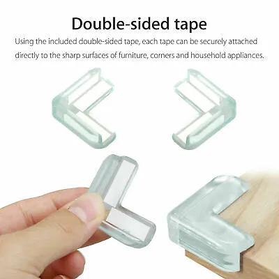 8/12 Clear Rubber Furniture Corner Edge Table Cushion Guard Protector Baby Safty • £3.79