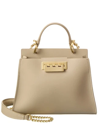 $117.49 • Buy Zac Posen Earthette Small Double Compartment Leather Shoulder Bag Women's Grey