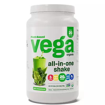Vega One Organic All-in-One Plant Protein Powder Unsweetened 20g Protein 1.7lb • $79.88