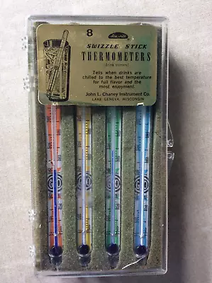 8 Vintage Acu-rite Swizzle Stick Thermometers Drink Stirrers Chaney Bar Cocktail • $39.99