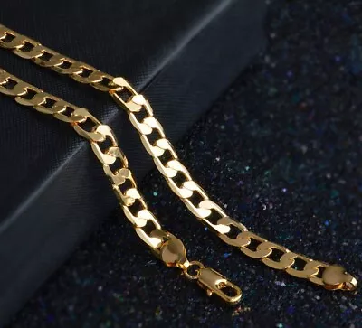 Men's Women's Yellow Gold 8mm Curb Chain Necklace 999er 24K Plated 60 CM • $66.64