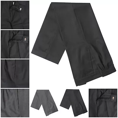 Slimfit Junior Boys Trousers Zip Clip Half Elastic School Uniform Kids Pants • £12.99