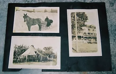 3 Early 1900 Photos From Maine Wiscasset Hotel Horse Drawn Sleigh Tent Camping • $8